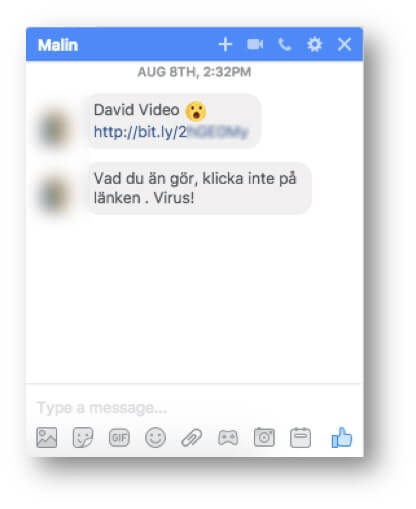 Facebook Messenger malware virüsü