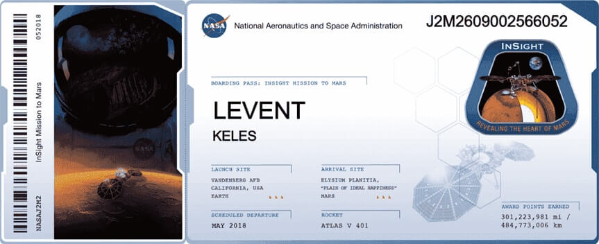 NASA Insight aracı kayıt