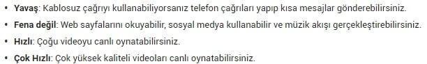 Android 8.1 Wi-Fi hız aralıkları