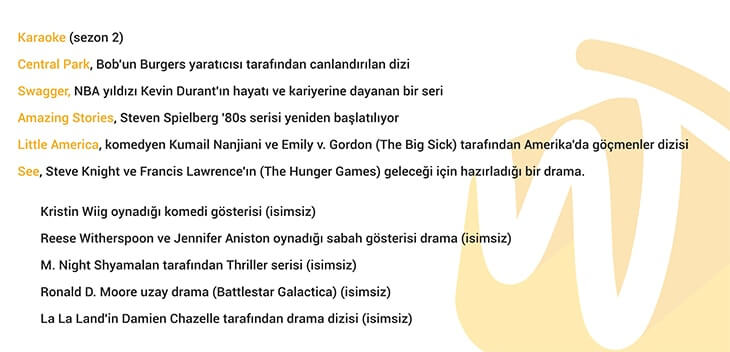 Apple bilinen TV dizileri