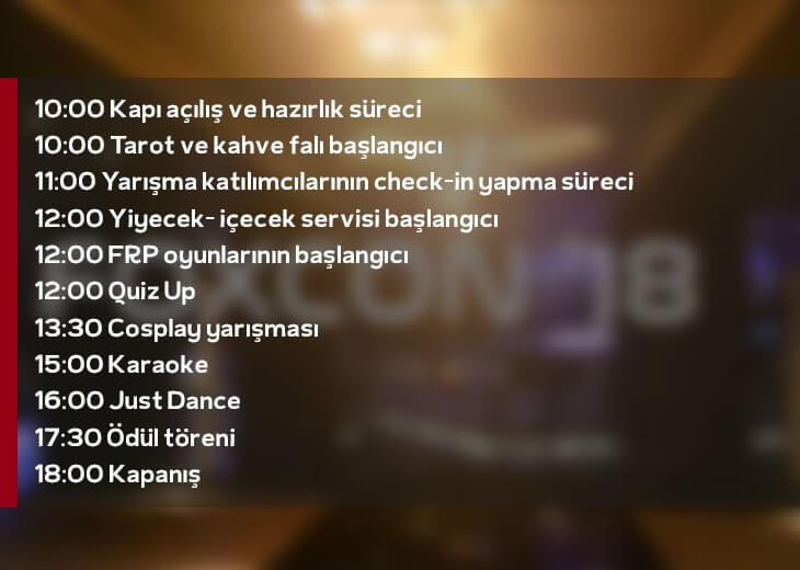 FoxCon 2018 etkinlik takvimi