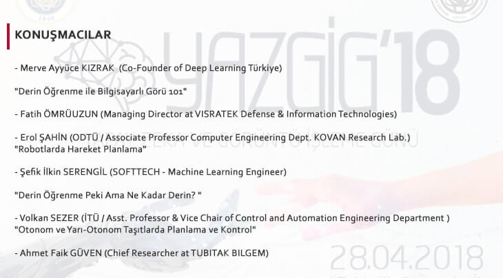YAZGİG 2018 konuşmacılar listesi