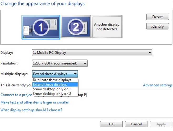 Çift monitör yapımı Windows 7