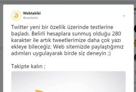 Twitter’da karakter sınırı biraz daha büyüdü